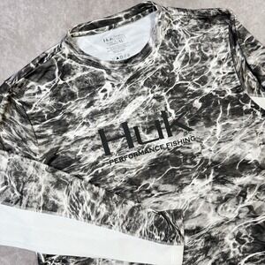 Huk Fishing Performance Shirt Men's XL Aqua Camouflage Mossy Oak Element